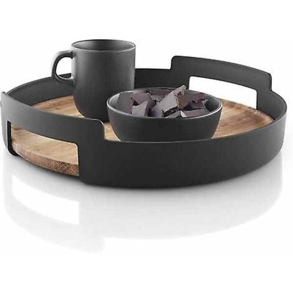 Nordisk køkken plateau de service, med et enkelt og tidløst design, sort [DB]