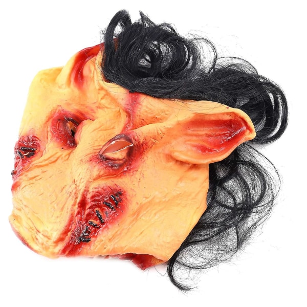 Halloween Scary Masks Uutuus Possun pään kauhu ja hiusnaamarit Caveira Cosplay-asu Realistinen Lat.