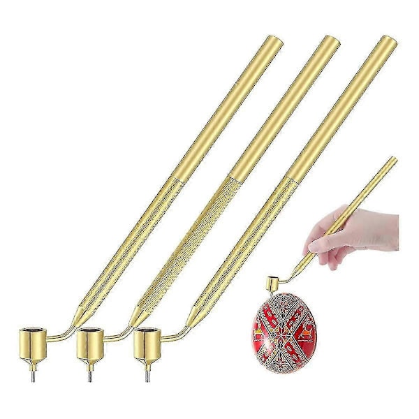 Sett med 3 Pysanka Sett Varm Voks Tegne Penner for Dekorativ Kunst for Påskeegg Pysanky Utstyr - Superb [db]