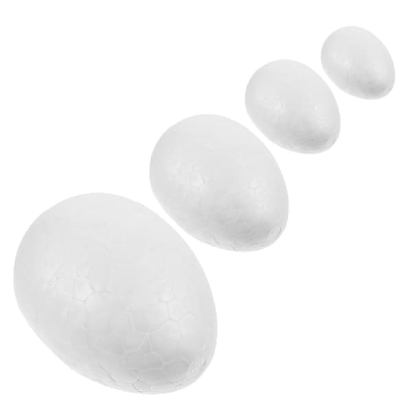 Håndmalt maleri egg festdekorasjon for dekorasjon 24 stk skum hvitt sett[DB]