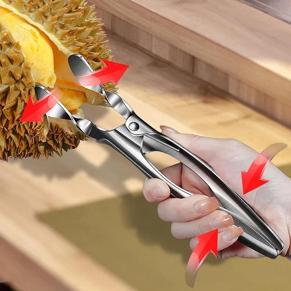 Durian-skrælle-værktøj, multifunktionel åbner til hurtig fjernelse af durian-skal, rustfrit og robust stål