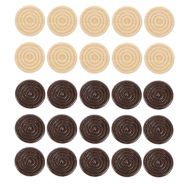 48 st Bordsspelstillbehör Backgammon Ersättningspjäser Träbrickor Set Schackpjäser Trä [db]