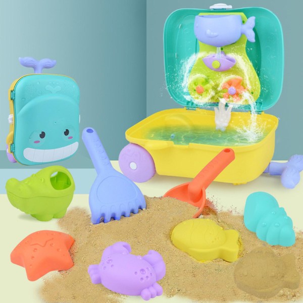 Strandleksaker Små Stora Presenter Plast Spel Vagn Väska Strandleksaker för Att Spela Jiyuge Db Random Color