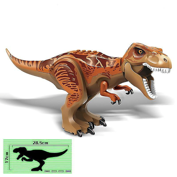 1 stk. Jurassic Big Size Dinosaur Building Blocks T-rex Quetzalcoatlus Baryonyx Actionfigurer Til Børns Legetøj Gaver Db T-Rex green