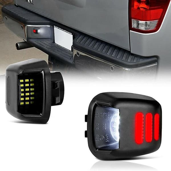 Bil LED Nummerpladelygter Baglygte Vandtæt Baglygte til Navara D40 Frontier 2007-2016 [db] Black