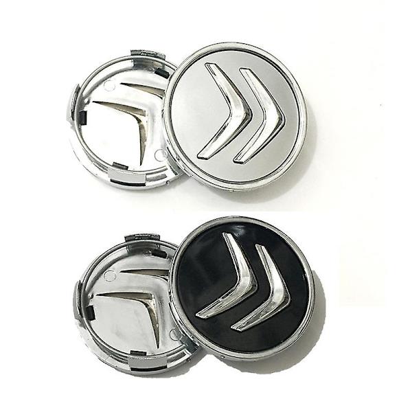 4 stk./sæt 60mm Bilhjul Center Hub Caps til Citroen - STØRRELSE: Sort