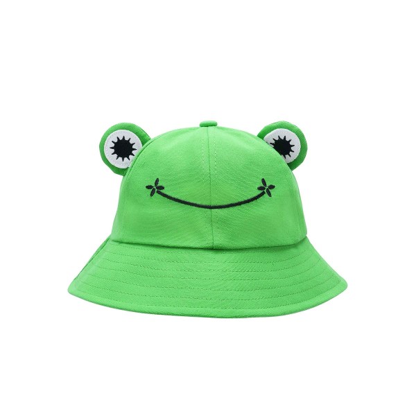 Bøttesolhatt for kvinner Frog Bøttehatt sommer utendørs sammenleggbar pustende fiskerhatt for damer (grønn)
