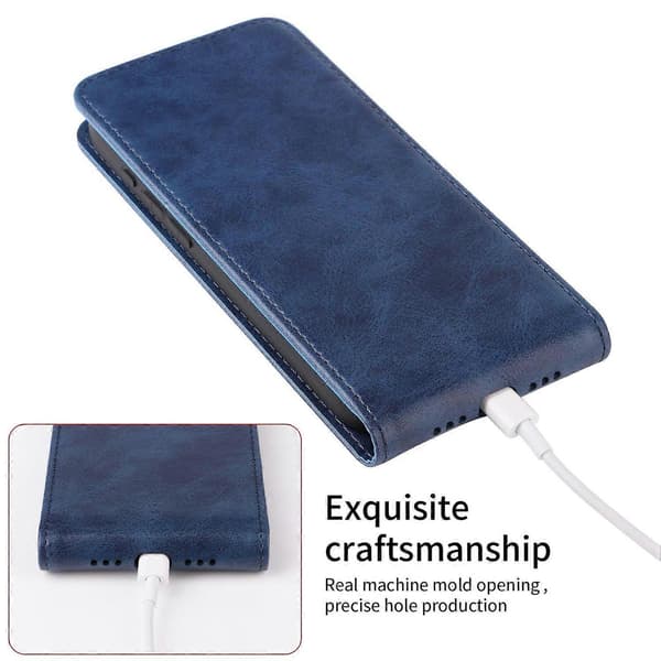 Vertikalt Flip Läderfodral för Xiaomi 14T [DB] Blue