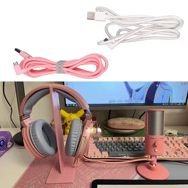 Til Razer Seiren X USB Streaming Mikrofon Mikrofonskabel USB Opladerledning Ledning db White