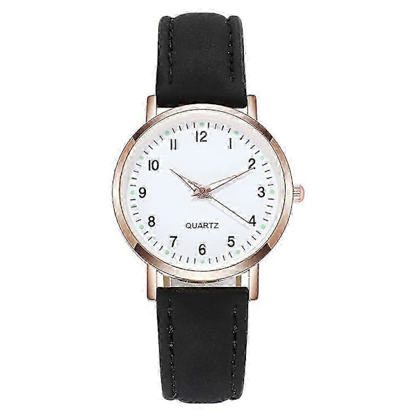 Damklockor Kvarts Analog Armbandsur Liten Casual Läder [db] Black
