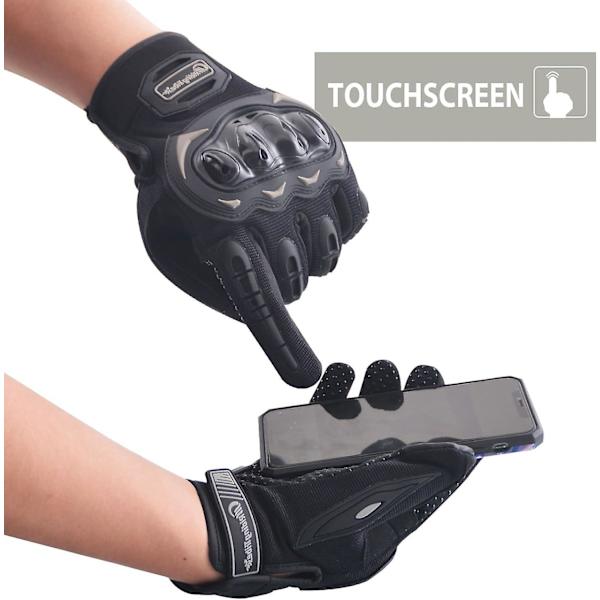 Motorcykelhandskar godkända sommar touch screen, anti-impact, vindtäta, unisex scooterhandskar mellansäsong andningsbara touch screen för bil motorcykel, C