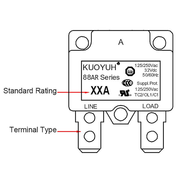 88ar 3a 4a 5a 7a 8a 9a 10a 11a 12a 13a 14a 15a Automatisk nulstillingsafbryder Overbelastningsafbryder Overstrømsbeskytter til Kuoyuh  [dB} 15A