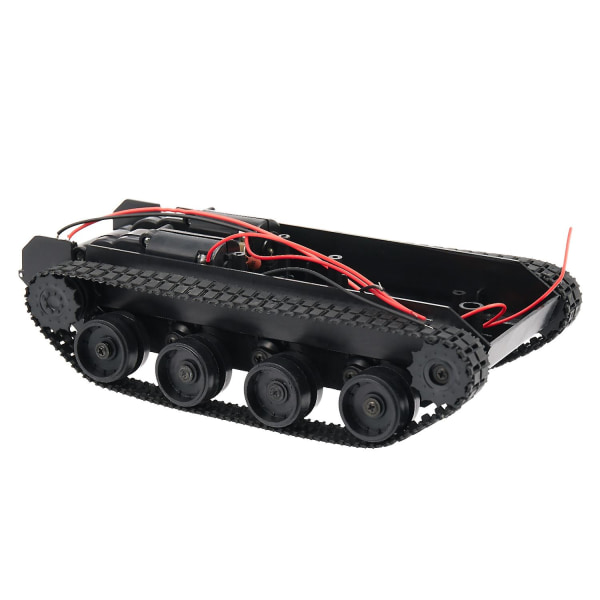 Rc Tank Smart Robot Tank Bil Chassis Kit Gummi Spor Crawler For 130 Motor Diy Robot Legetøy For Chil [DB]