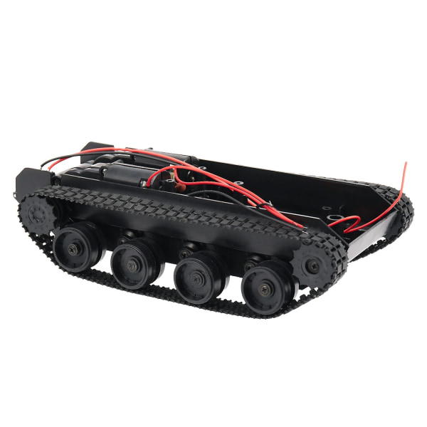 Rc Tank Smart Robot Tank Car Chassis Kit Gummi beltebelte For 130 motorer gjør-det-selv robotleker for barn [DB]