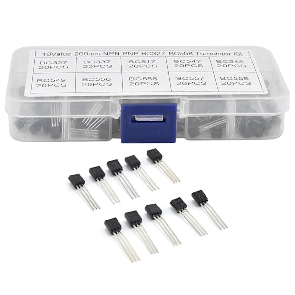 10 Verdier BC327-BC558 Transistorer Sortimentssett - 200 stk [db]