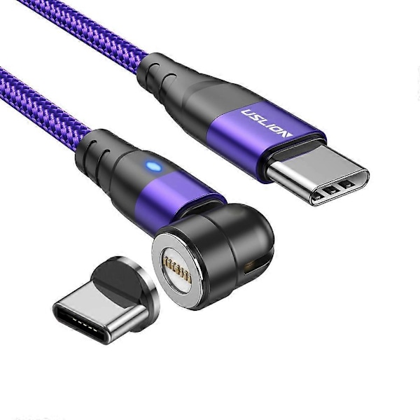 3-i-1 Snabbladdning Multi Nylon Flätad Datakabel Magnet Laddningskabel db Purple 1m