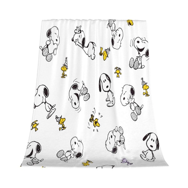 Peanuts Snoopy Flanellteppe for soveromsdekor og sengetøy -CT932 db 150x125cm