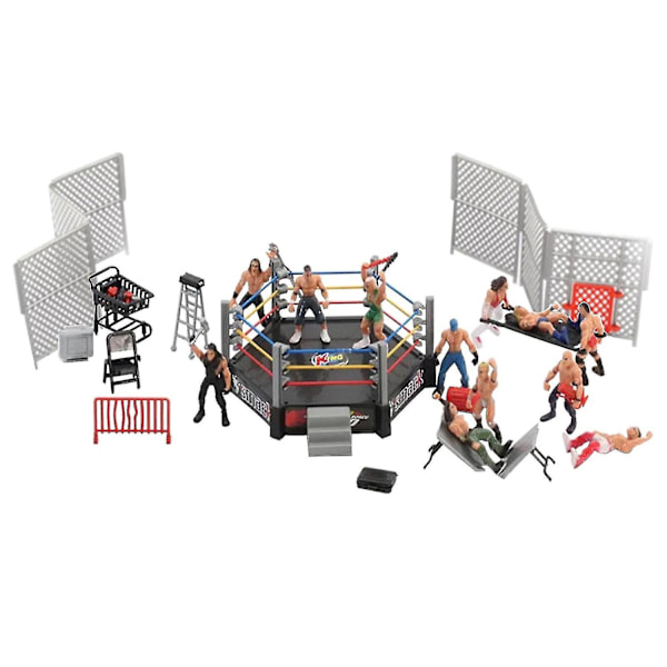 33-osainen painisets leluille, Wwe-painija soturi lelut renkaalla ja realistisilla tarvikkeilla, F Db
