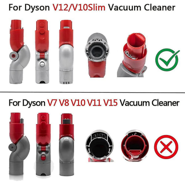 Adapteri Dyson V12 Lger -pölynimuriin, taittuva adapteri Dyson V10 Slim Lger -pölynimuriin, pikalukitusadapteri Dyson DB:lle