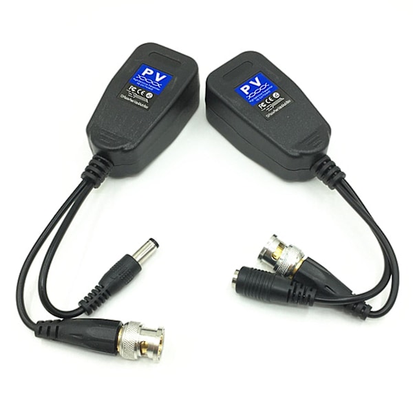 5 Par CCTV Coax BNC Video Power Balun Transceiver til Cat5e 6 RJ45 Kontakt Koaksial/analog HD Twi [DB] Black