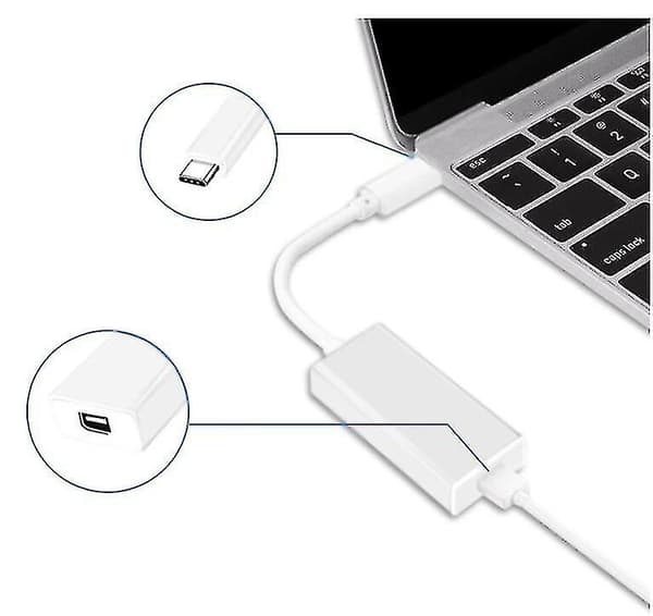 1x Thunderbolt 3 - Thunderbolt 2 -sovitin, tyyppi C -kaapeli, USB, MacBook Air Prolle, db