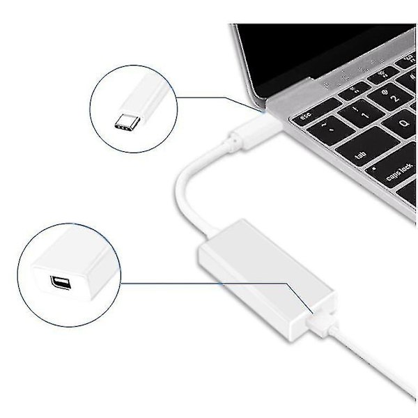 1x Thunderbolt 3 til Thunderbolt 2 Adapter Type C Kabel USB til Macbook Air Pro db