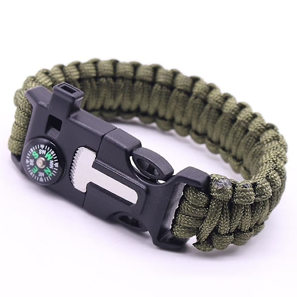 Grön militär nödparacord Edc armband rep utomhus taktisk handledsrem {DB}