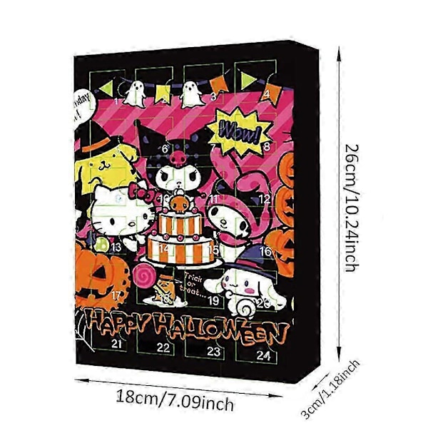 Halloween Sanrio Adventiluukku 2024, Halloween 24 Päivän Laskenta Adventiluukku Lahja Lapsille [DB]