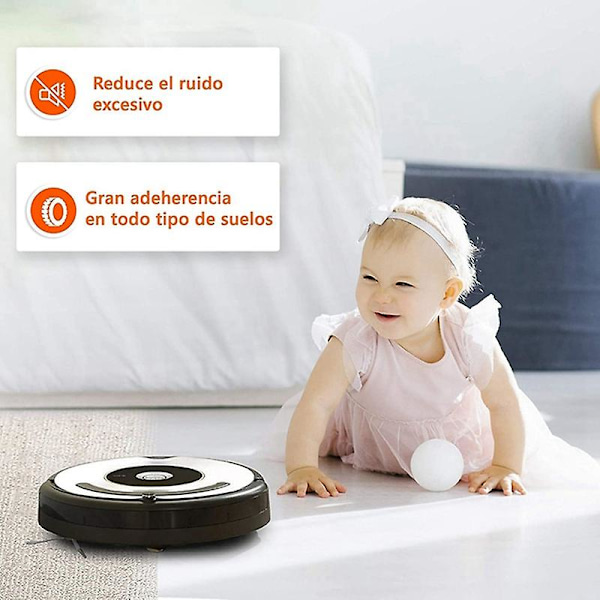 4 stk dekk kompatibel med IROBOT ROOMBA robot 500 600 700 800 I7 S9 Irobot DB Black