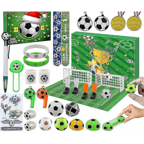 Fotball Adventskalender Jente Gutter 2023, 24 Gaver Med Medalje Fløyte Juletelling-julegave BD