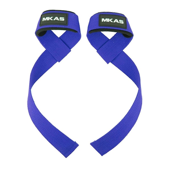 Viktlyftningsremmar Vadderade Handledsstyrka Träningsstöd Marklyftsremmar För Män Och db Blue NEVER GIVE UP 2pcs