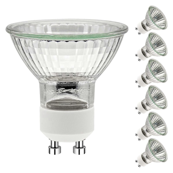 Gu10 halogenlampor - 6-pack spotlightlampor ac 230v 35w - 2700k varmvit [energiklass g] [DB]