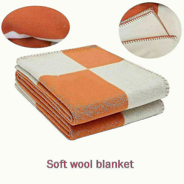 Db Wool Cashmere Throw Plaid Blankets Grey
