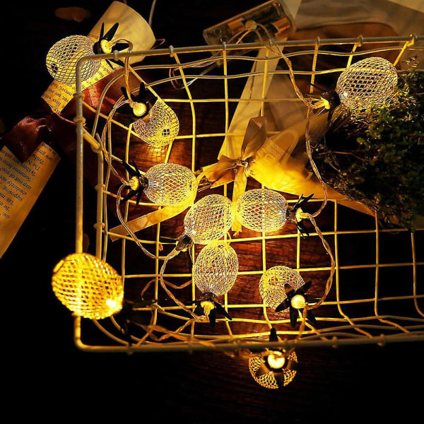 10led ananas lyssnorer fest bryllup dekorasjon lys (varm hvit)