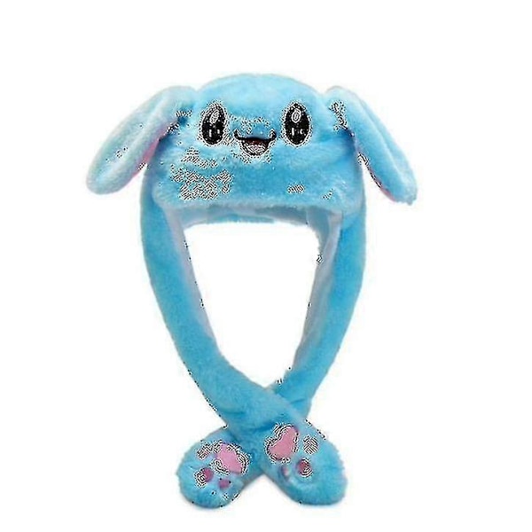 Pikachu-hattu, pupu-korvat liikkuvat, hyppivä hattu, hauska pupu-pehmohattu [DB] Blue rabbit