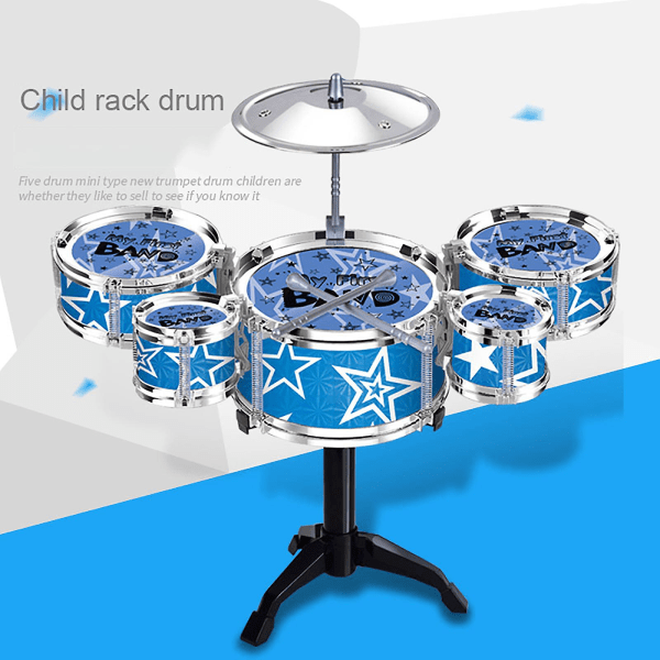 Toddler Drum Kit Kids Toys Jazz Drum Set 5 Drums With Stools Mini Band  Set Musical Instrument Toys Birthday Gifts For Beginner Boys Girls [DB]