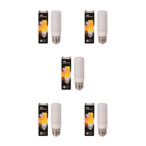 1/5 LED-flamlampa med 3 belysningslägen för inomhus- och utomhusbruk [DB] 5PCS
