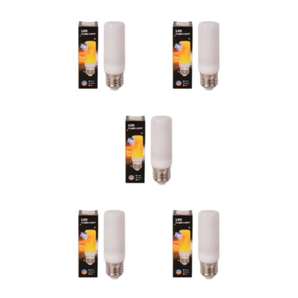 1/5 LED flammepære med 3 lystilstande til indendørs og udendørs brug [DB] 5PCS