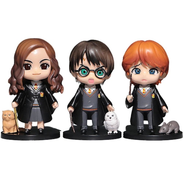 3pcs/set Harry Potter Ron Hermione Figures Toy Collectible Model Doll Toys Table Cake Toppers Decoration Ornaments Fans Gift [DB]