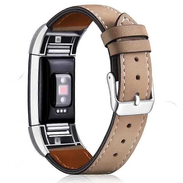 Til Fitbit Charge 2 Ægte Læder Urrem Udskiftning Armbåndsrem Udskiftning - [DB] Multicolor Coffee