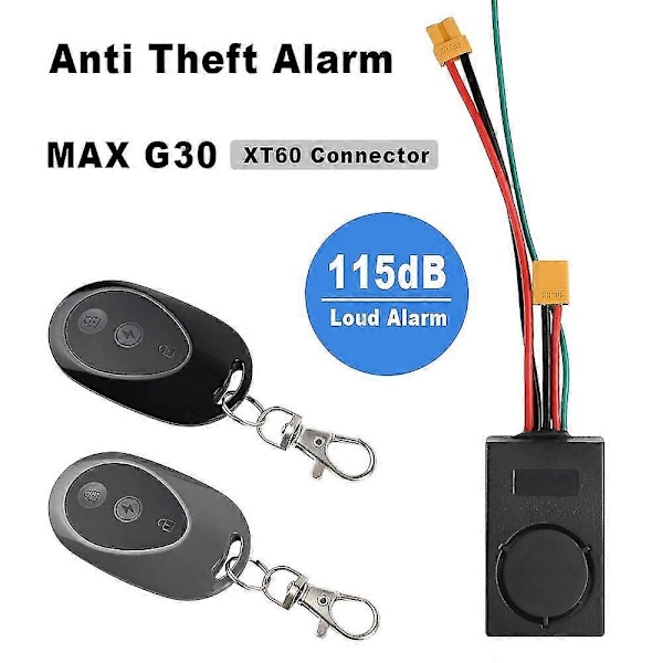 XT60 för Ninebot Max G30 36-55V 115db Säkerhetslarm Fjärrkontroll Elsparkcykel Del DB