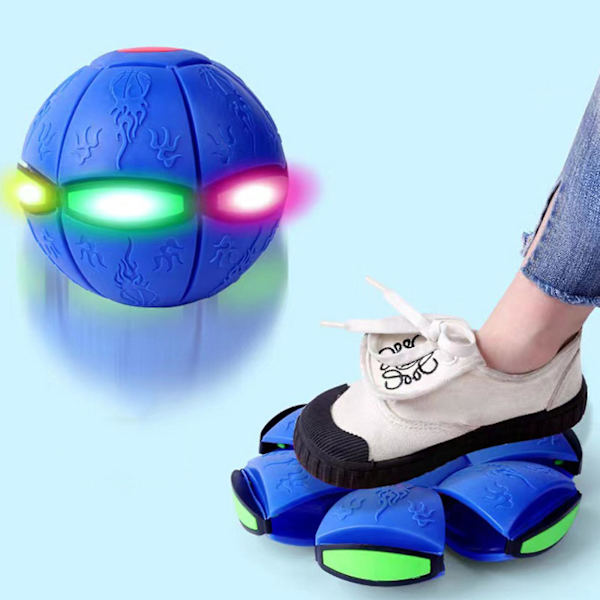 Magisk boll leksak med lampor Ufo bärbar flygande tefat leksaker Stomp magisk boll barn leksak kreativ dekompressionsboll leksak för barn utomhusgåva db red without light