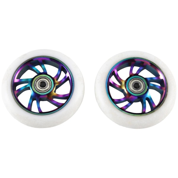 2pcs 110mm Scooter Wheels Replacement Aluminum Wear-resistant Pu Stunt Scooter Parts Kick Scooter A [DB]