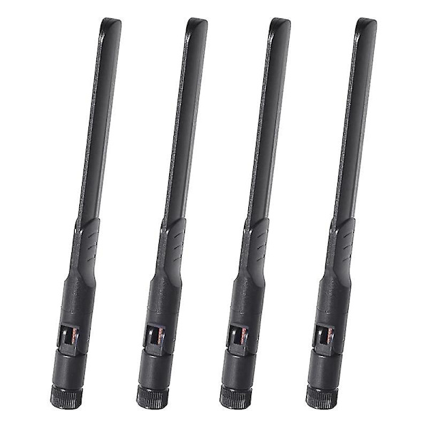 4 st Dubbelbands WiFi-antenn 2.4GHz 5GHz 5.8GHz 8DBi MIMO RP-SMA Hanantenn för WiFi-router Trådlös {DB} Black