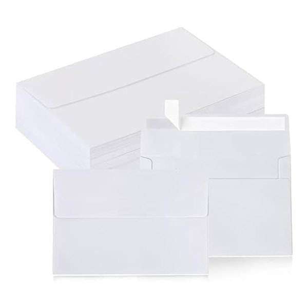 Inbjudningskuvert, A6 utskrivbara vita kuvert för bröllop, inbjudningar, foton, vykort, gree