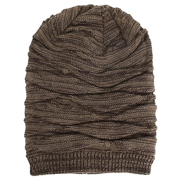 Unisex Oversized Slouch Lång Beanie Hatt Vinter Varm Stickad Wrap Cap db Khaki