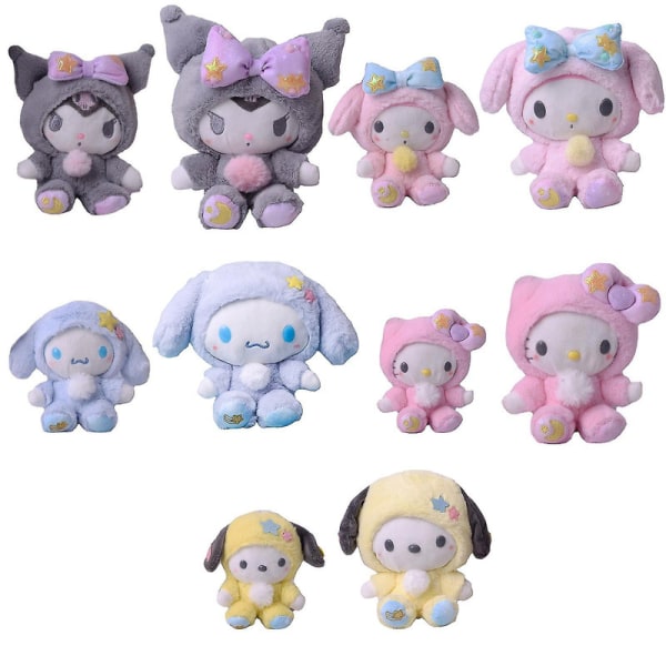 Kuromi My Melody Cinnamoroll Sanrio pehmolelu täytetty nukke riipus lapselle tytölle lahja [DB] Melody 15CM