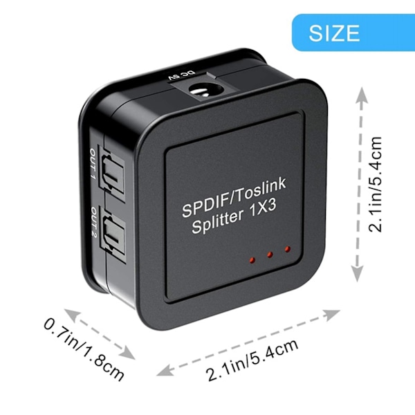 Digital Optisk Audio Splitter Digital Fiber Optisk Audio Deler US [DB]
