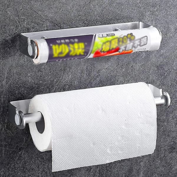 Rullhållare för hushållspapper i rostfritt stål, 27 cm, väggmonterad [dB}