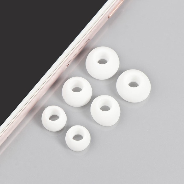12 st Silikonknoppar Öronproppar S/M/L Storlekar Öronproppar Mjukt Gummi Flexibla Öronproppar {DB White